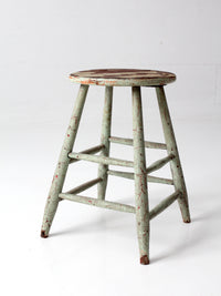 vintage painted wood farmhouse stool
