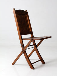 antique IOOF wood folding chair