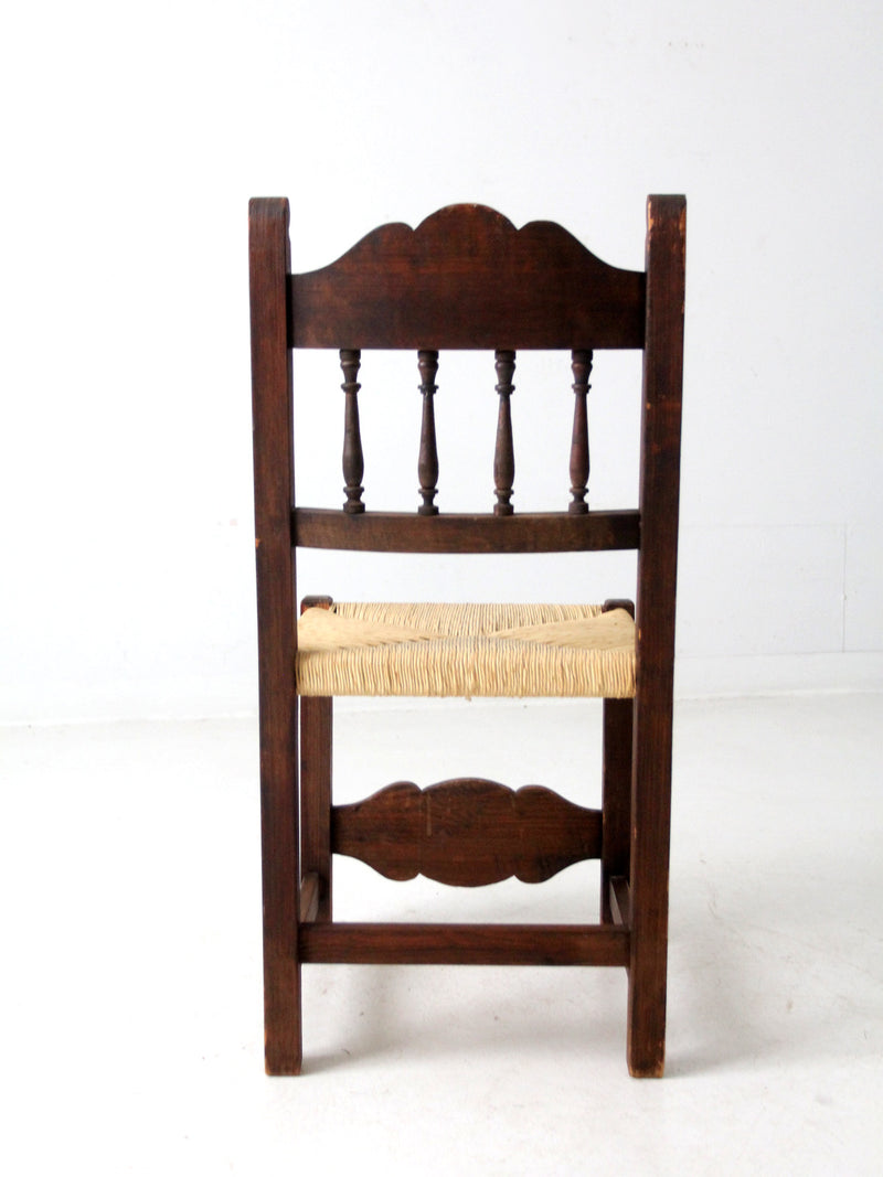 antique rush seat chair