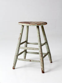 vintage painted wood farmhouse stool