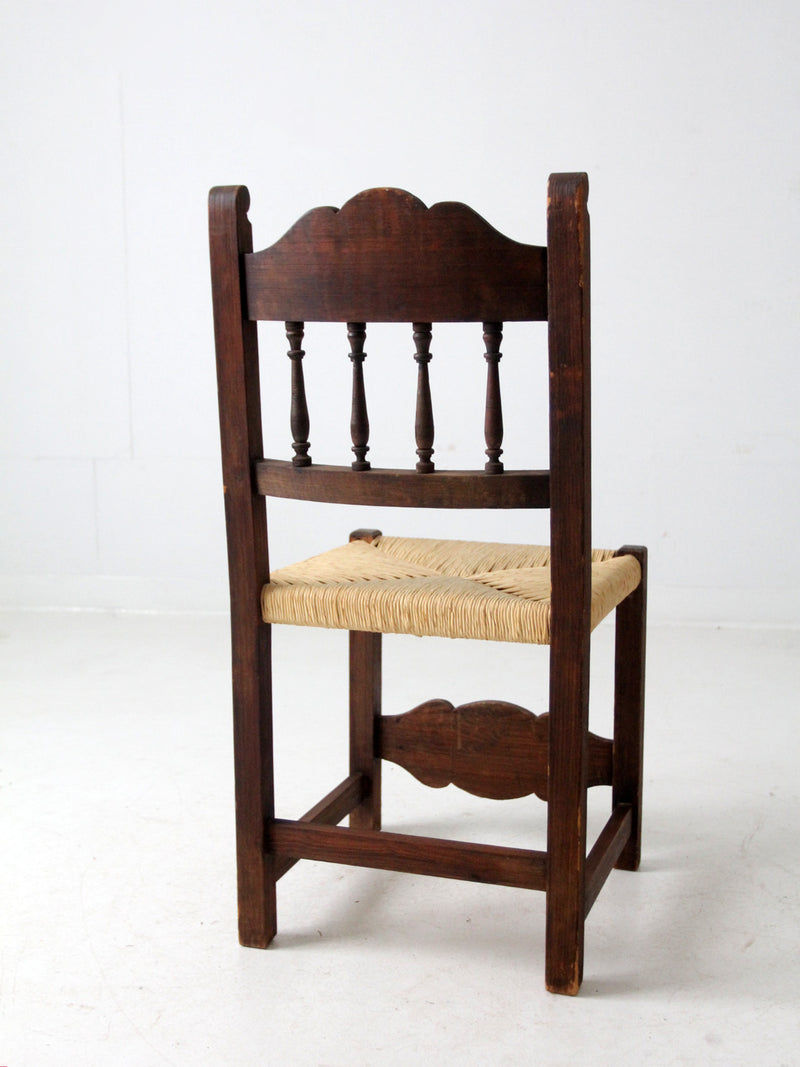 antique rush seat chair