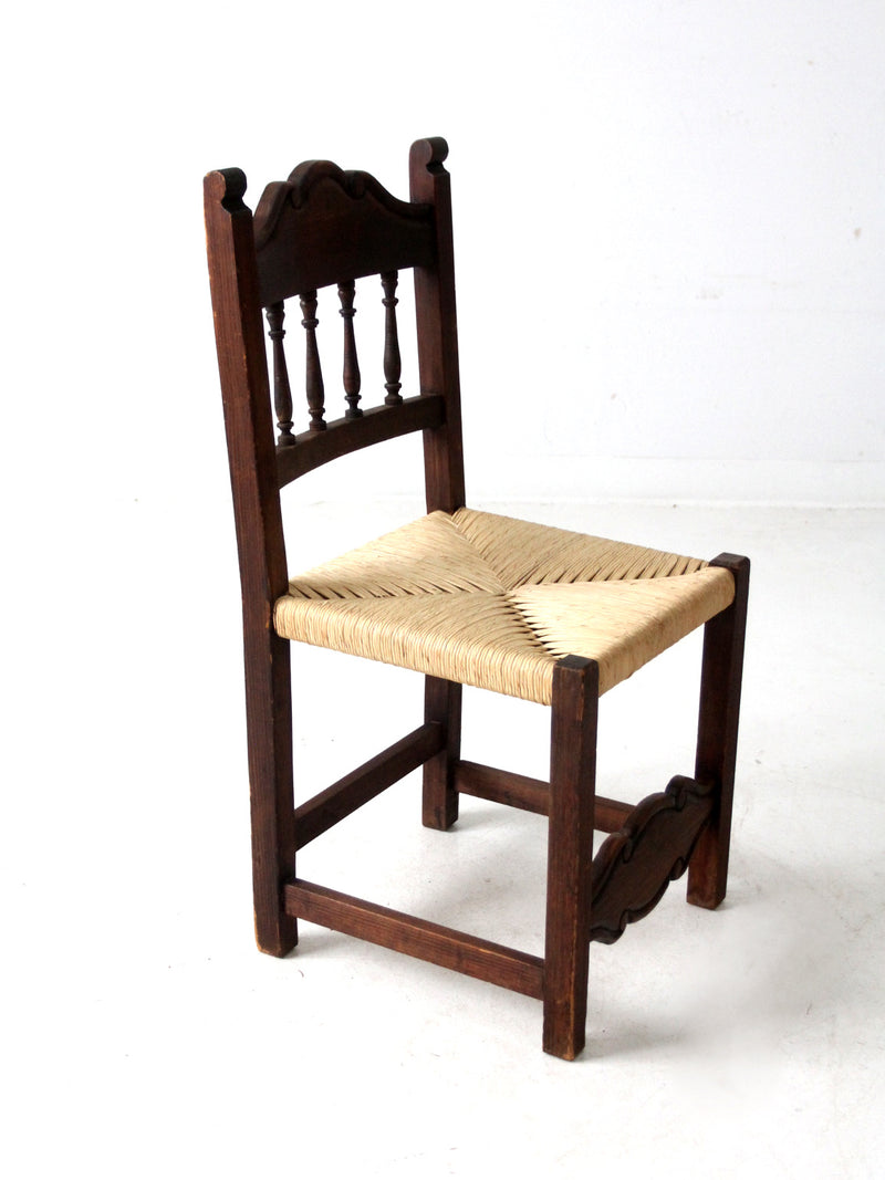 antique rush seat chair