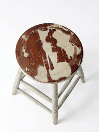 vintage painted wood farmhouse stool