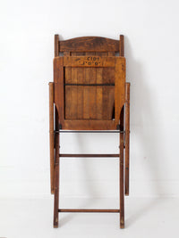 antique IOOF wood folding chair