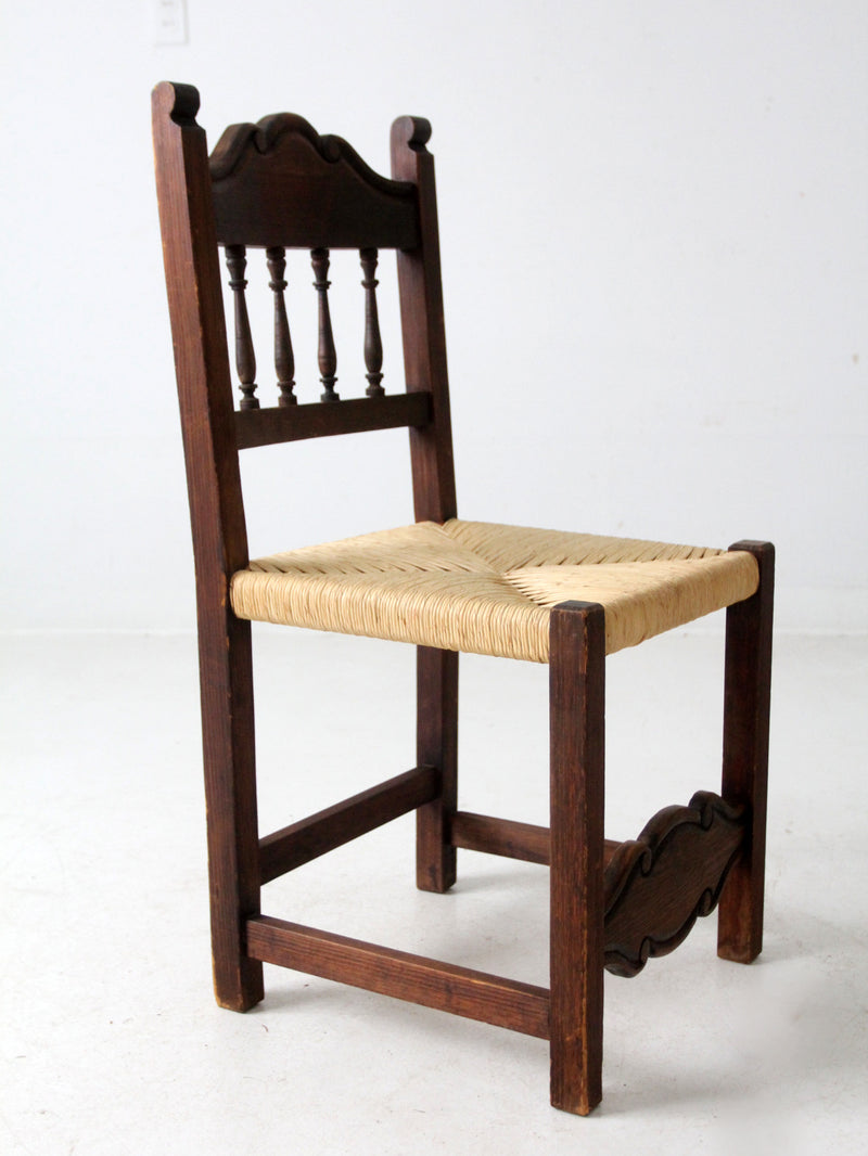 antique rush seat chair