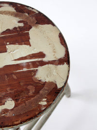 vintage painted wood farmhouse stool