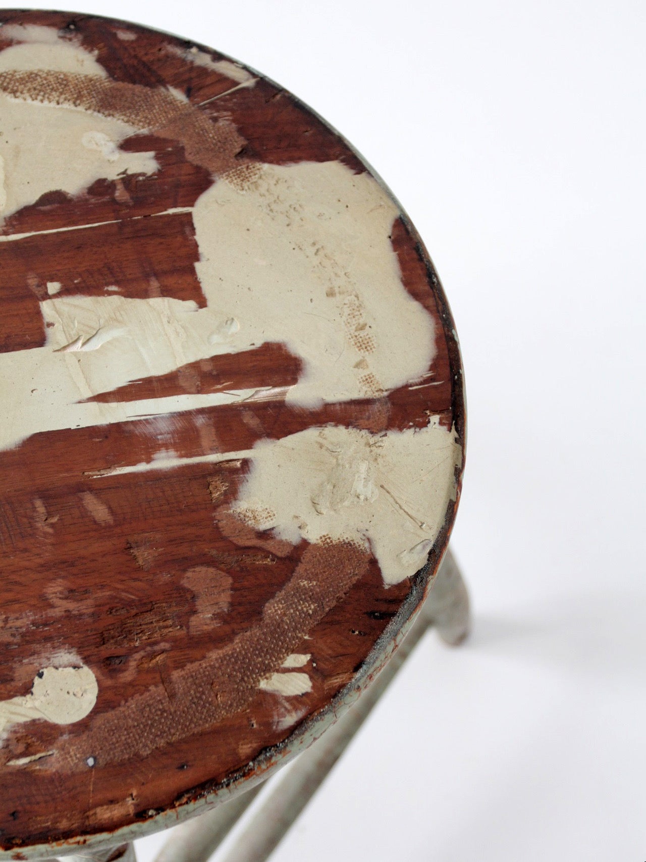 vintage painted wood farmhouse stool