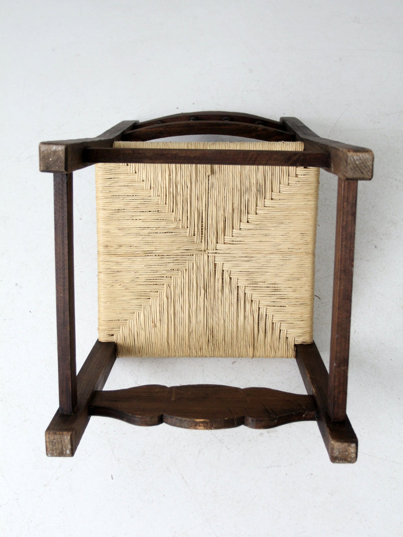 antique rush seat chair