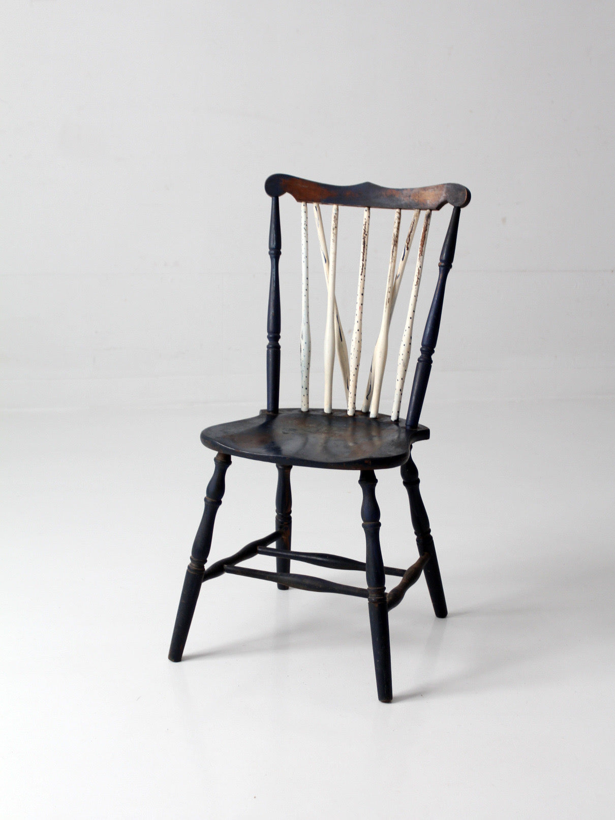 antique painted brace back Windsor style chair