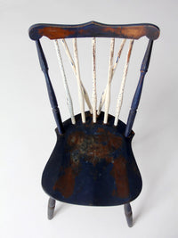 antique painted brace back Windsor style chair