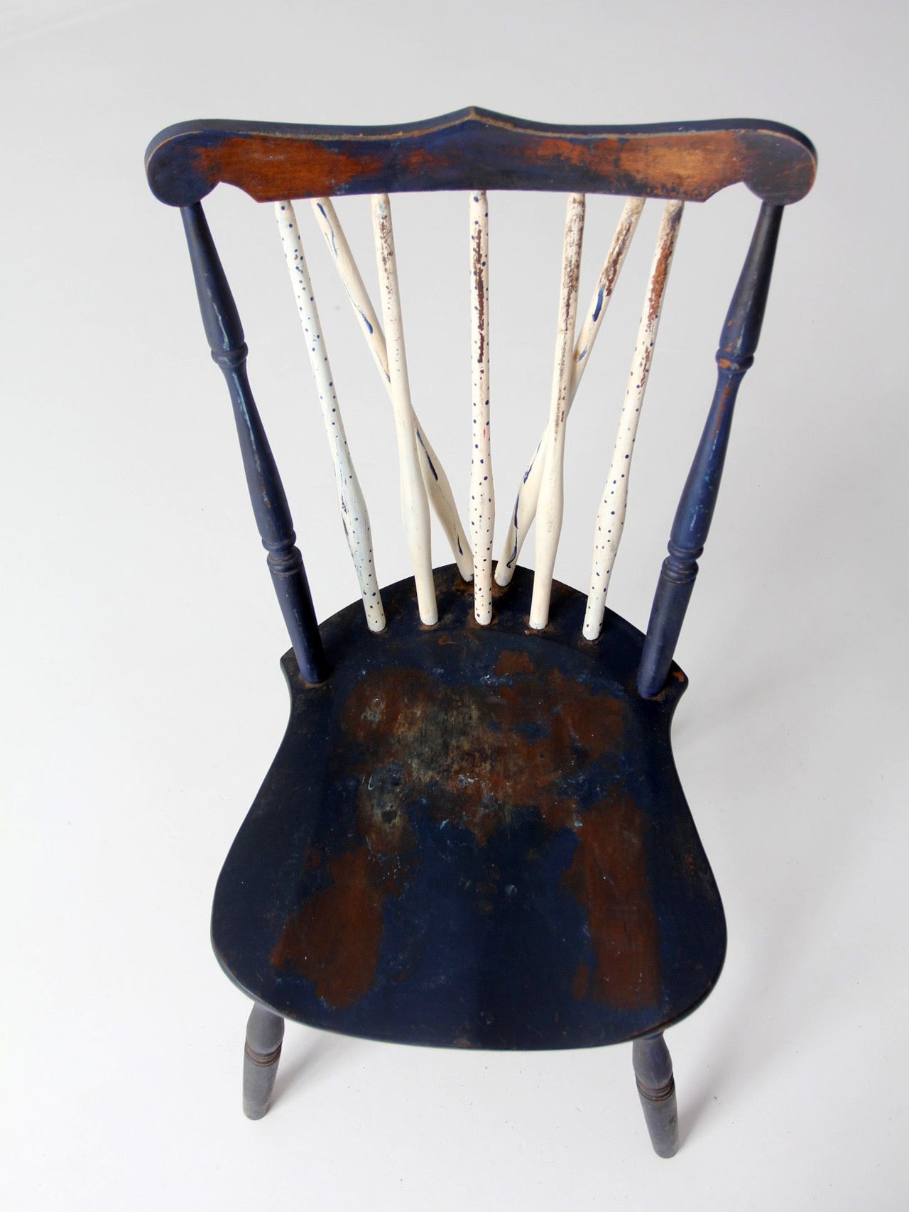 antique painted brace back Windsor style chair