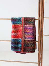 vintage patchwork knit throw blanket