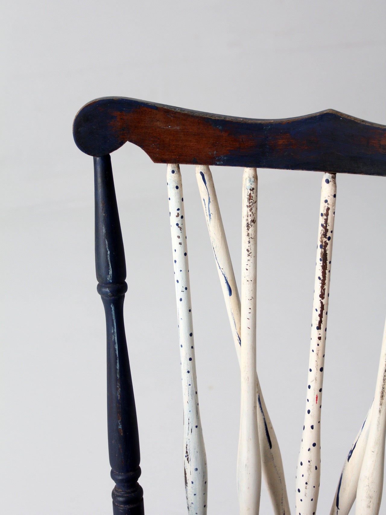antique painted brace back Windsor style chair
