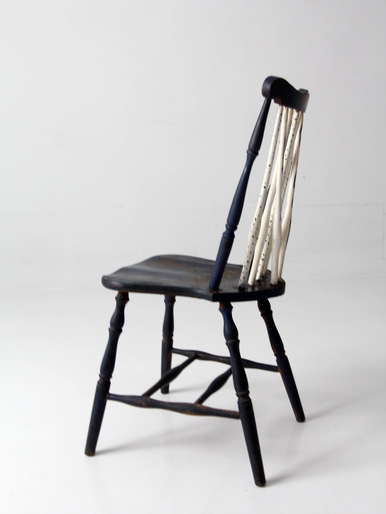 antique painted brace back Windsor style chair