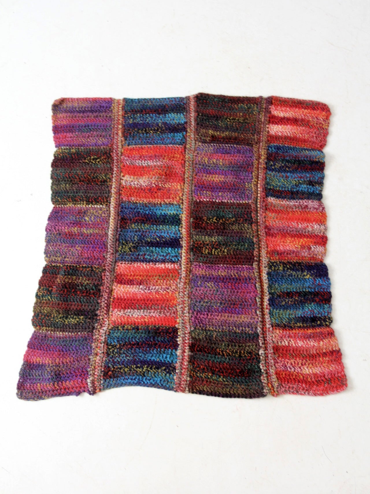 vintage patchwork knit throw blanket