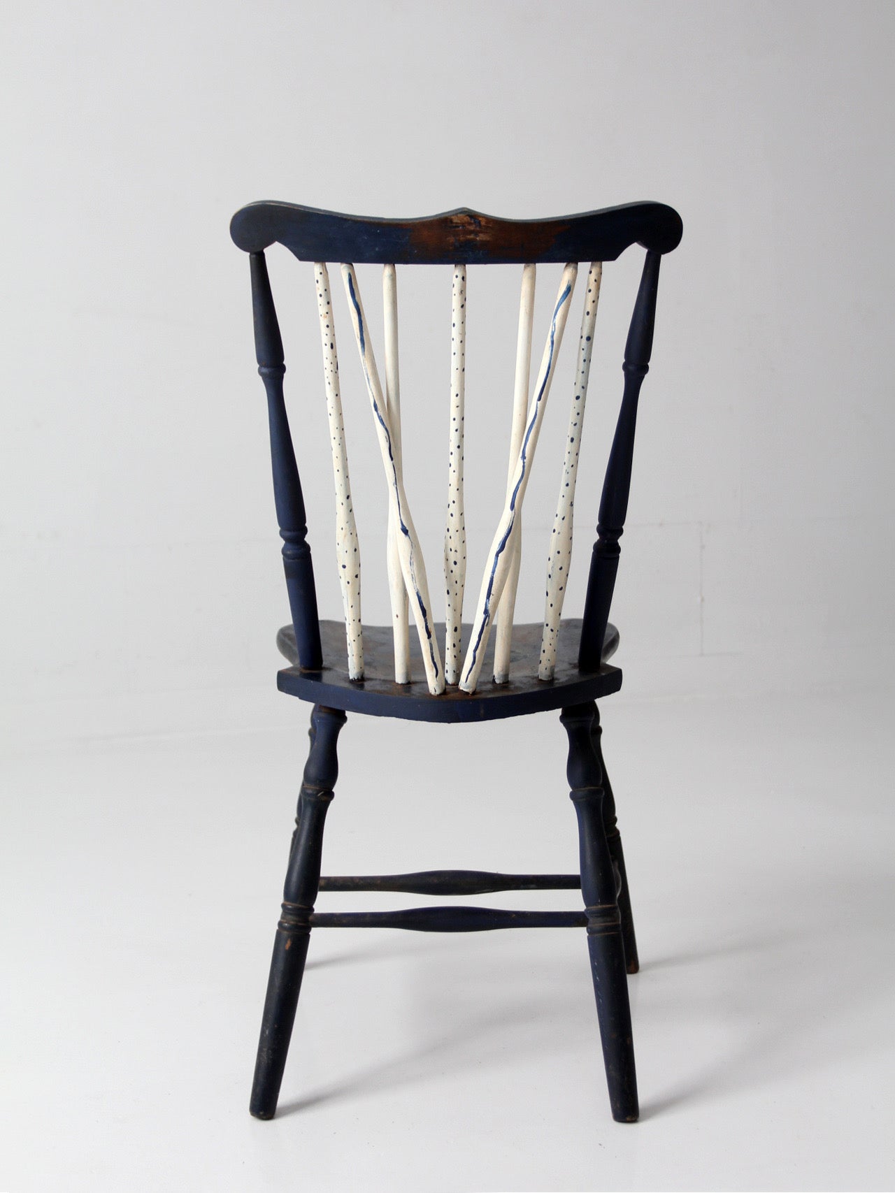 antique painted brace back Windsor style chair