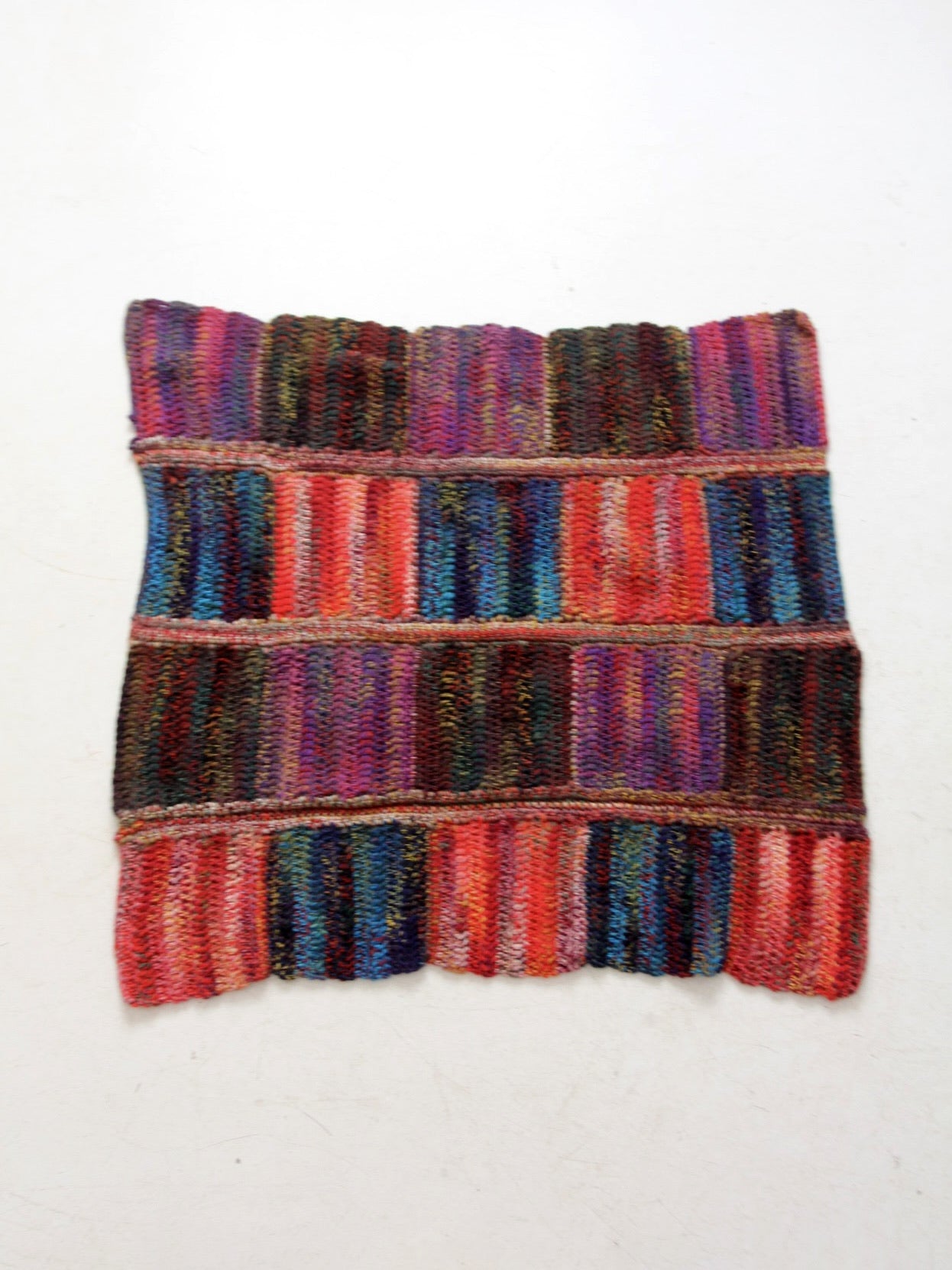 vintage patchwork knit throw blanket