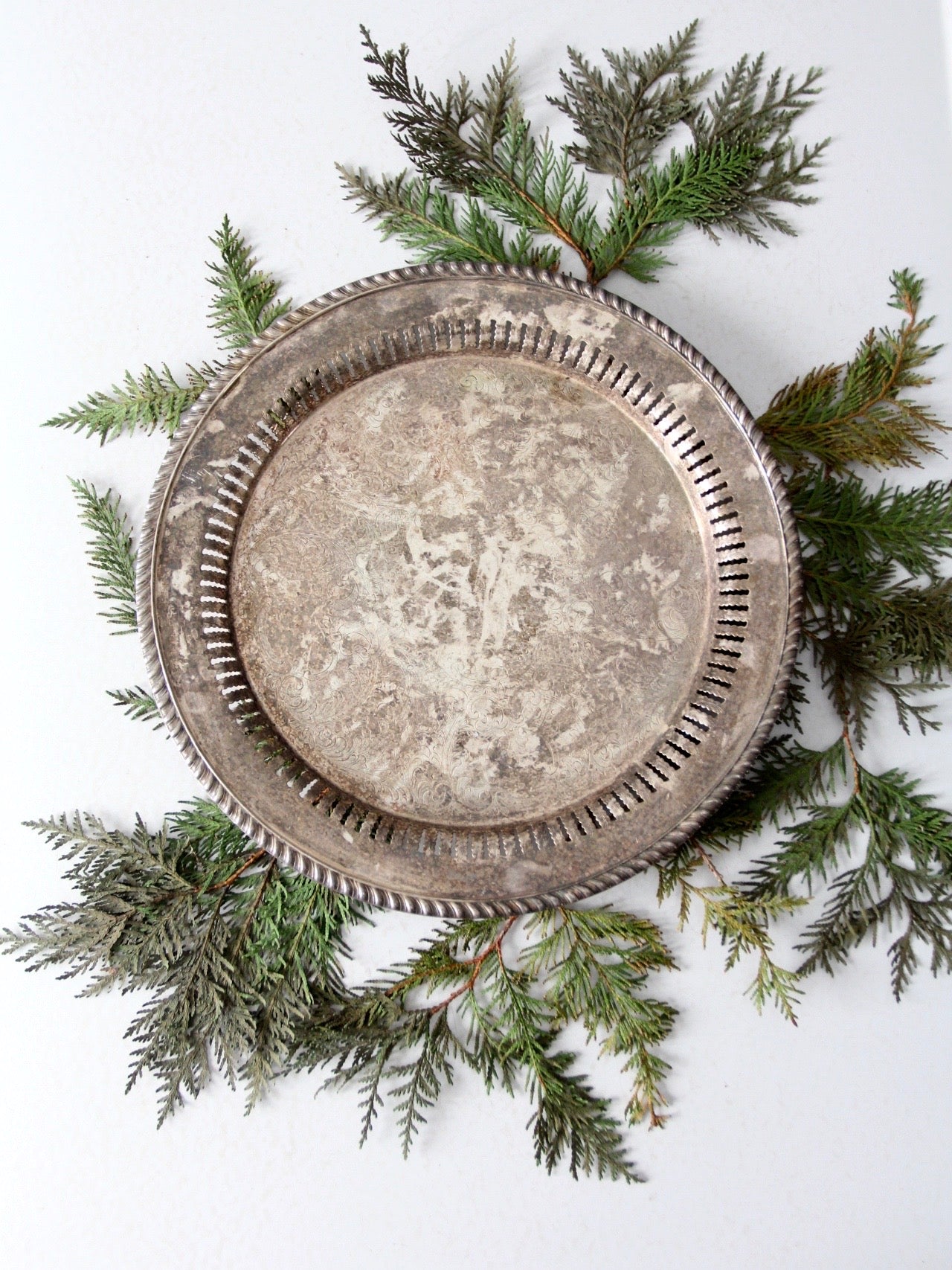 antique Gorham silver-plate serving tray