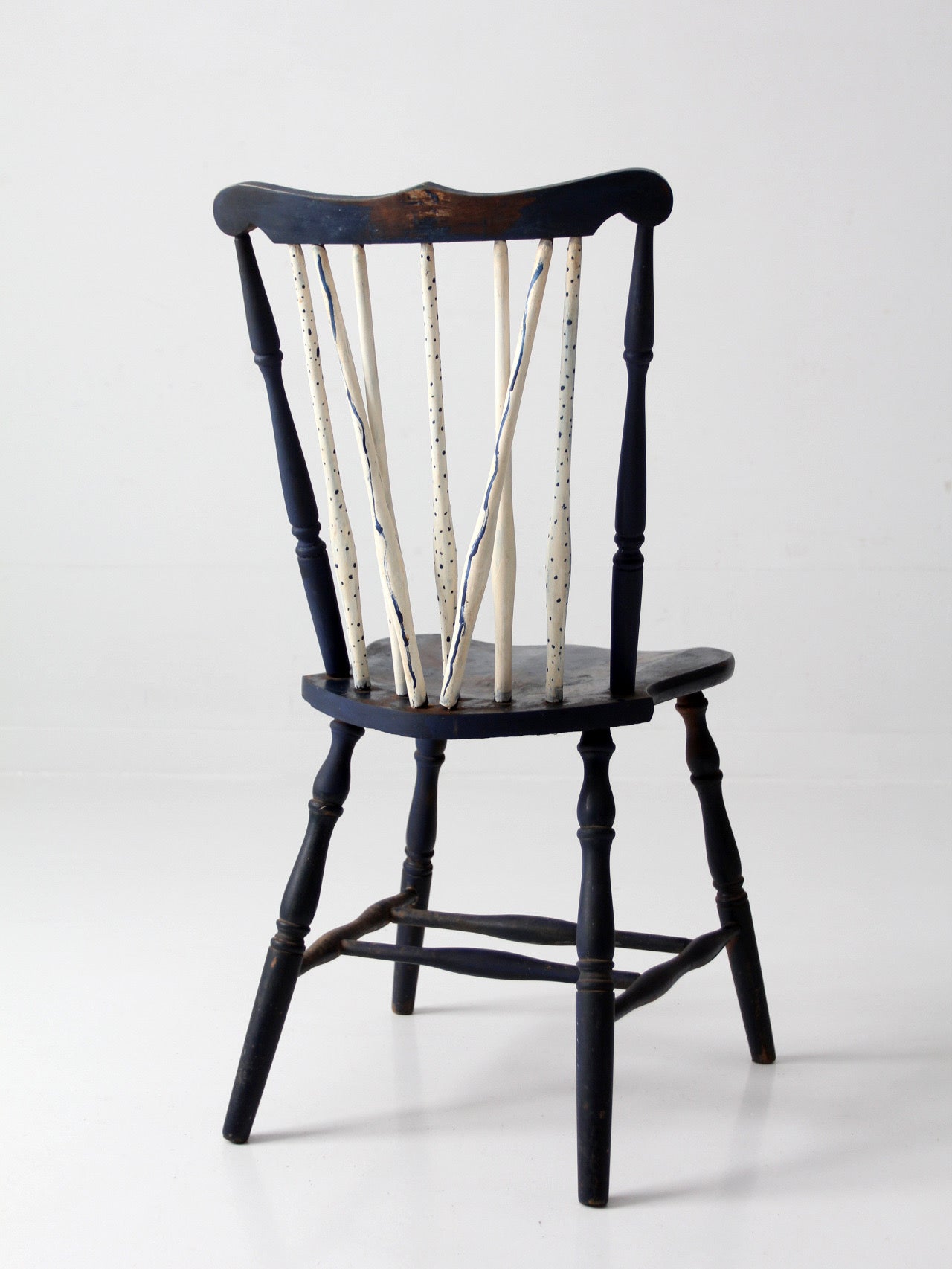 antique painted brace back Windsor style chair
