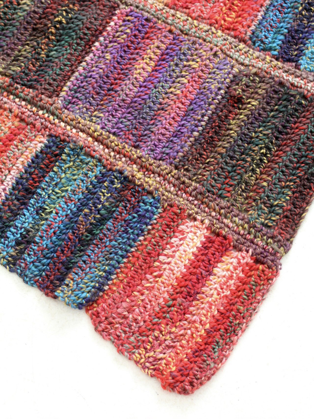 vintage patchwork knit throw blanket