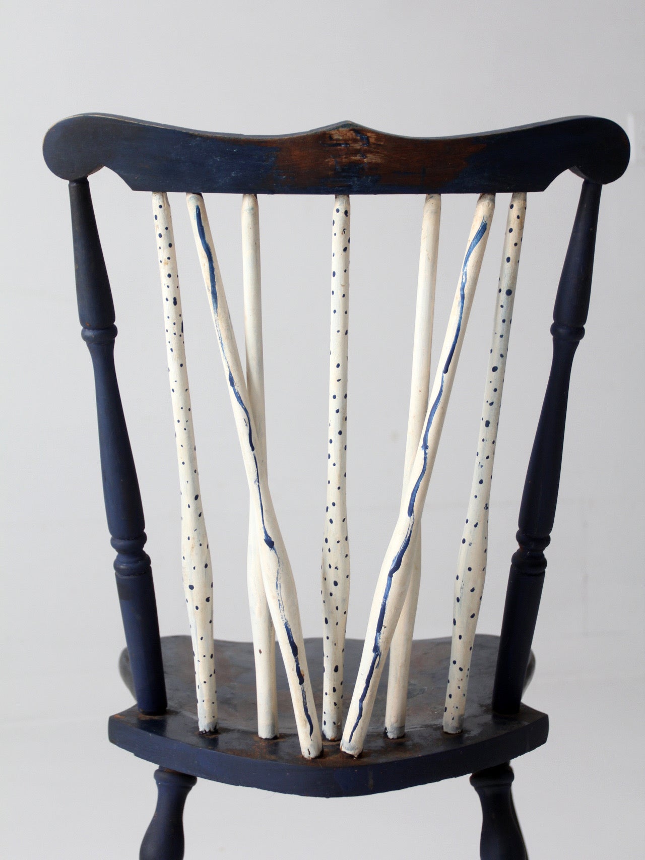 antique painted brace back Windsor style chair