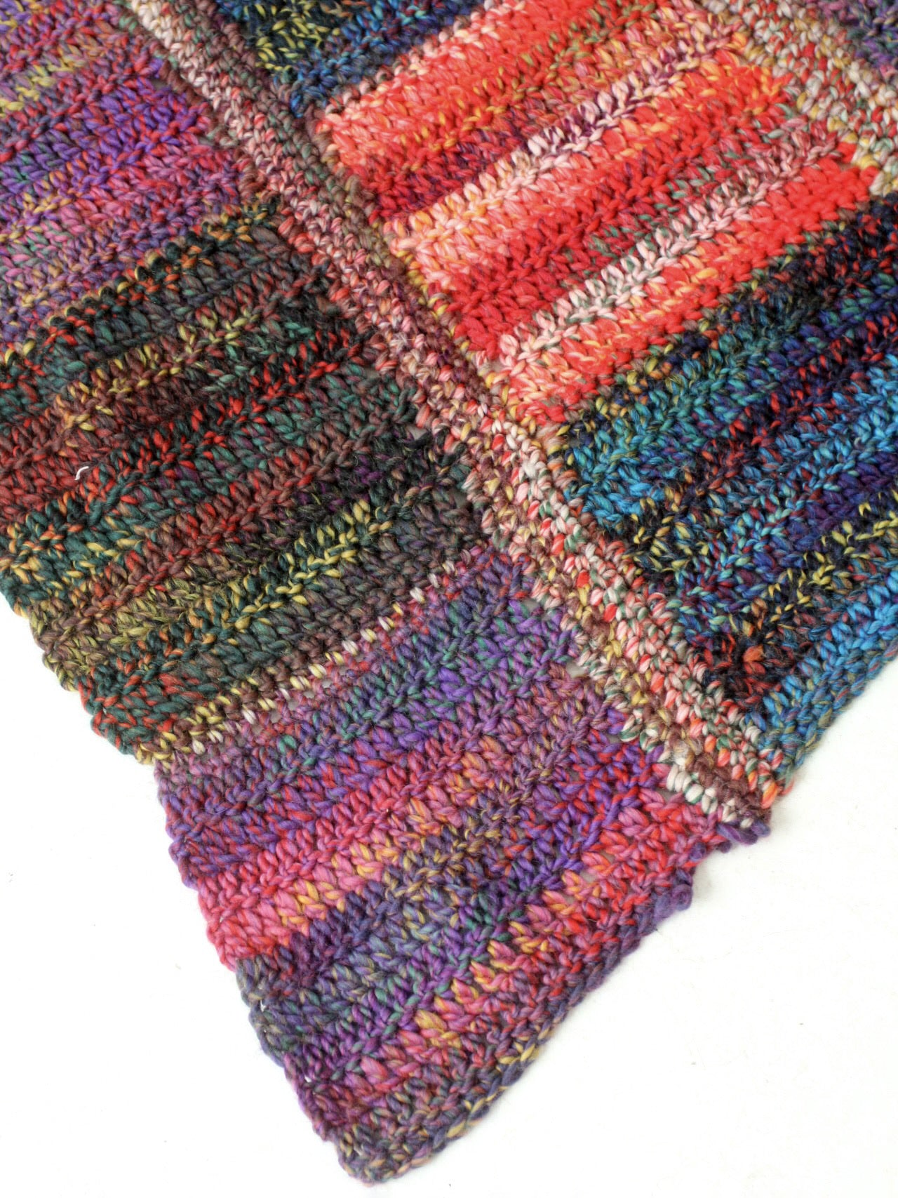 vintage patchwork knit throw blanket