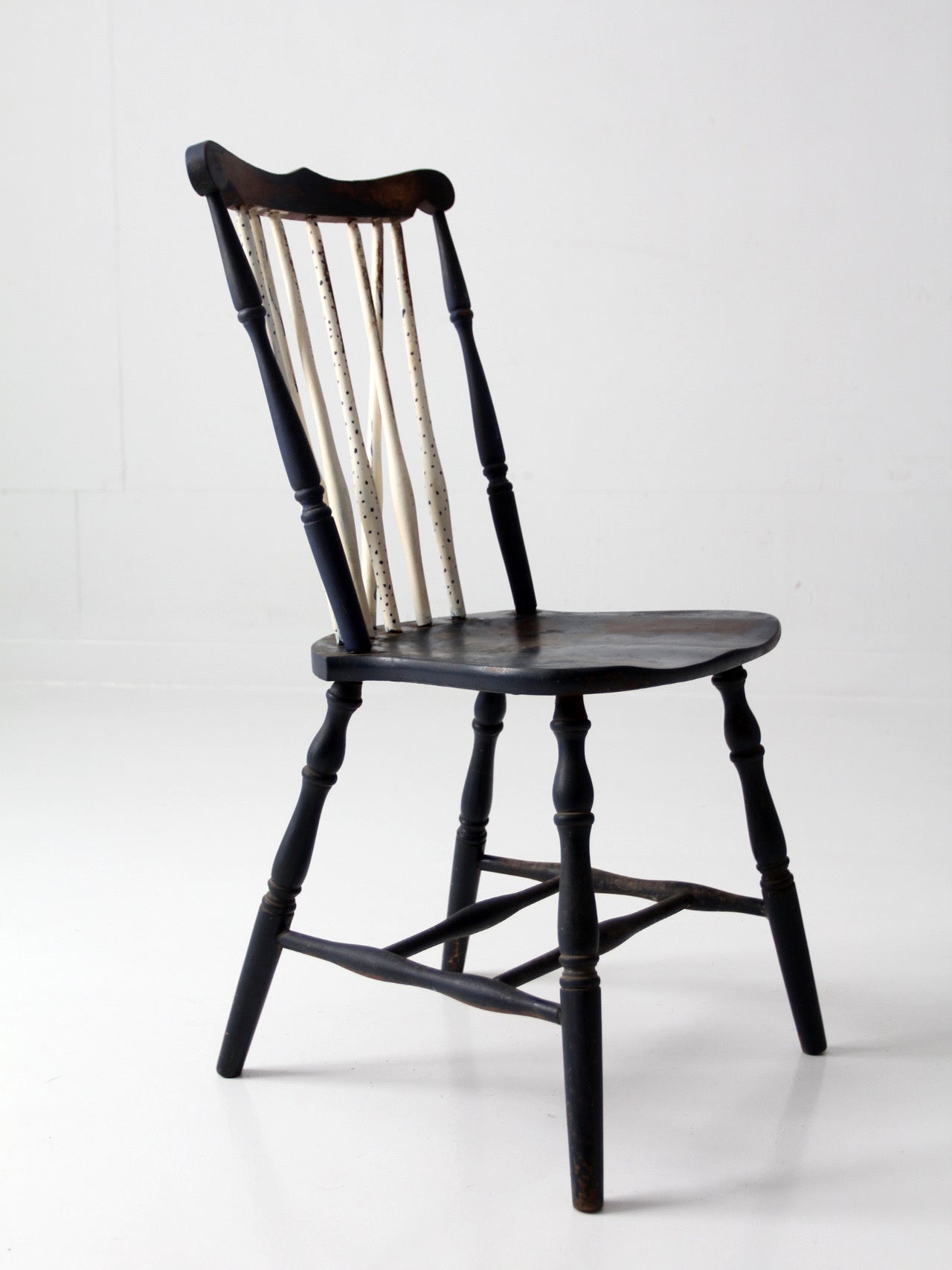 antique painted brace back Windsor style chair