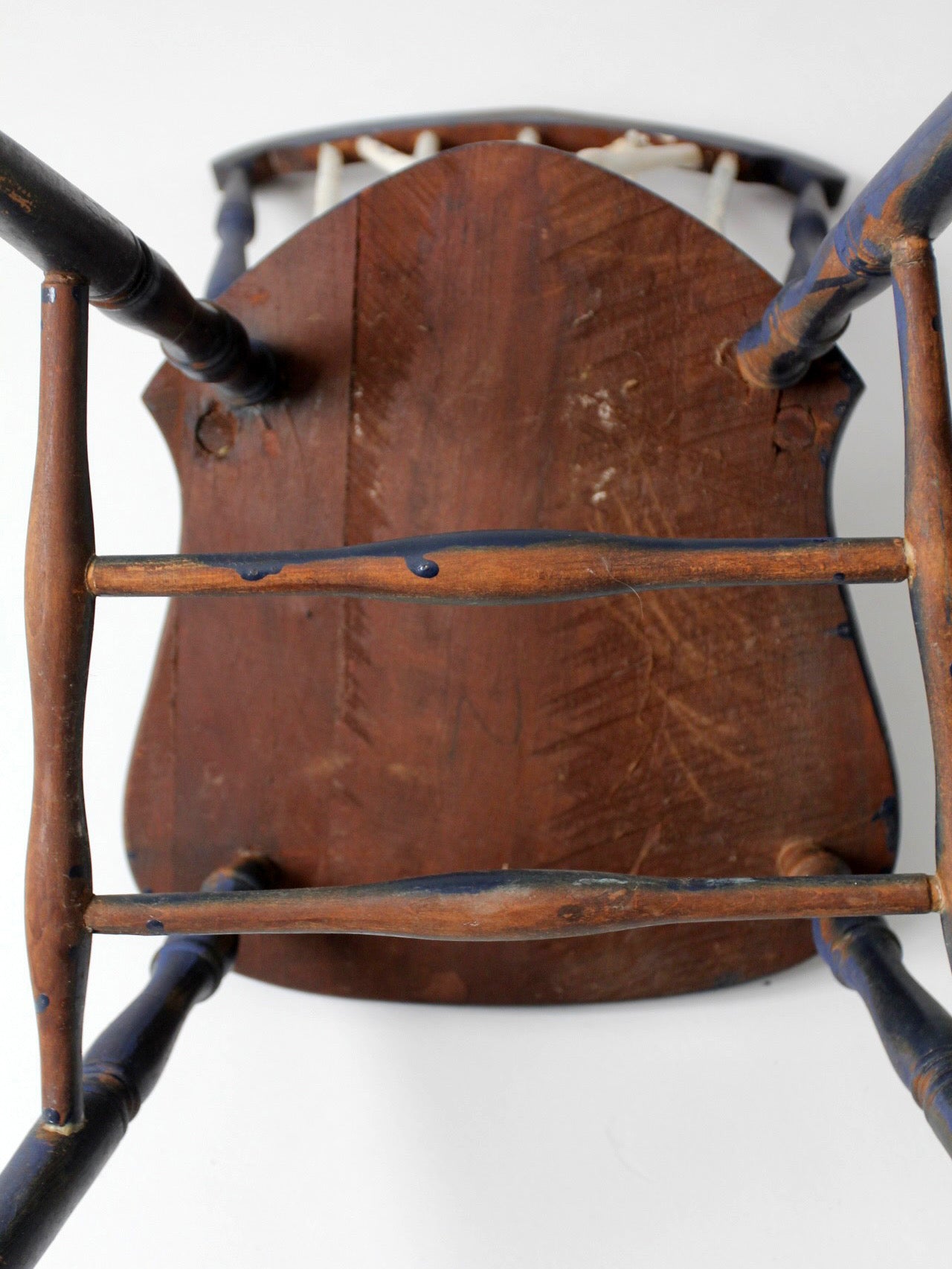 antique painted brace back Windsor style chair