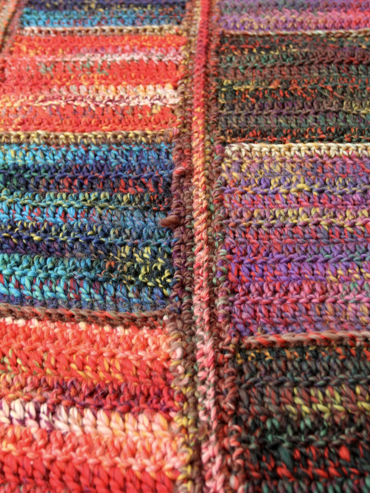 vintage patchwork knit throw blanket