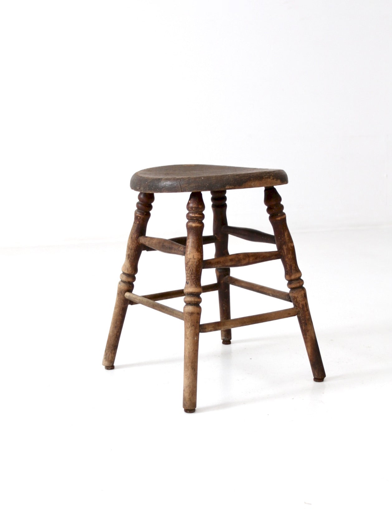 antique primitive wooden stool