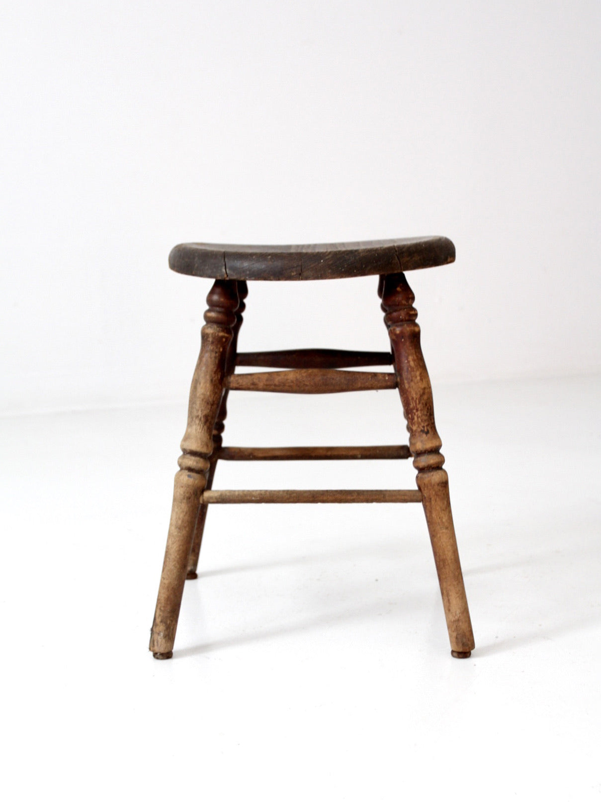 antique primitive wooden stool