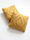 vintage mustard yellow throw pillows pair