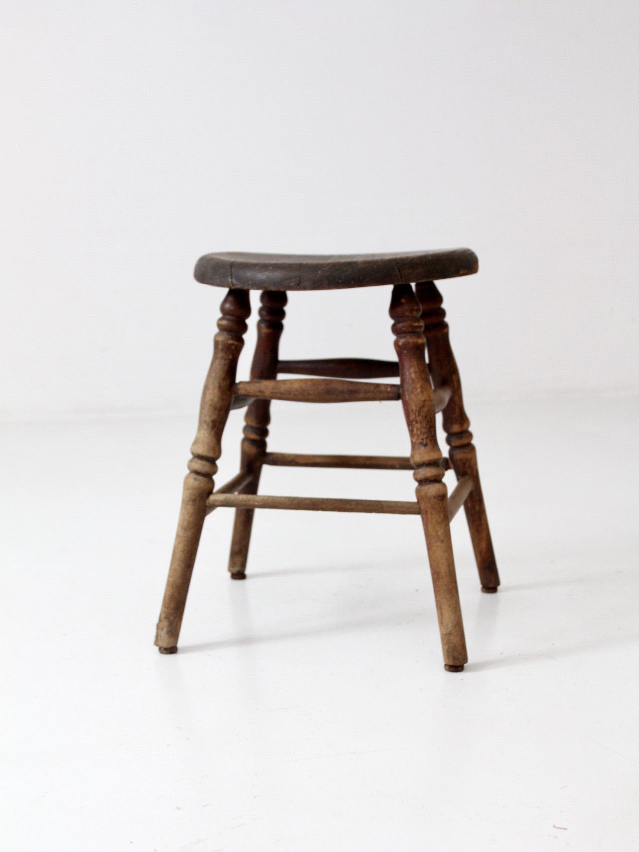 antique primitive wooden stool