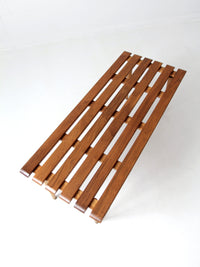 mid century slat wood bench coffee table