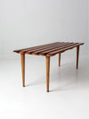 mid century slat wood bench coffee table