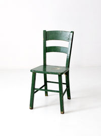 antique green painted ladder back chair