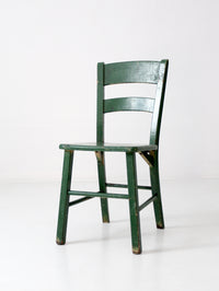 antique green painted ladder back chair