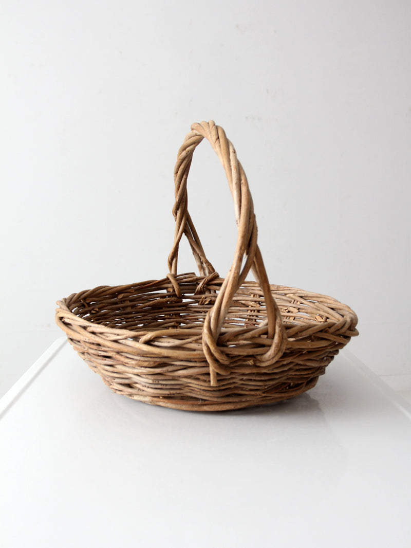 vintage wicker gathering basket