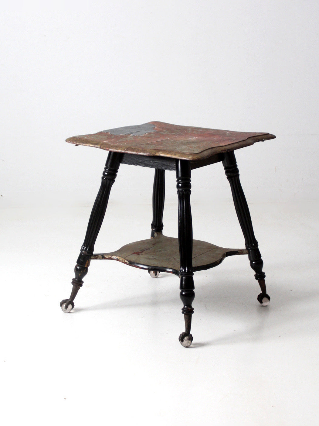 antique Victorian glass ball claw foot table