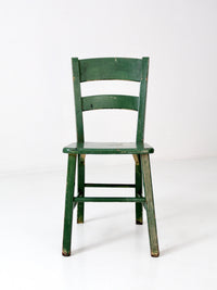antique green painted ladder back chair