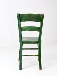 antique green painted ladder back chair