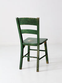 antique green painted ladder back chair