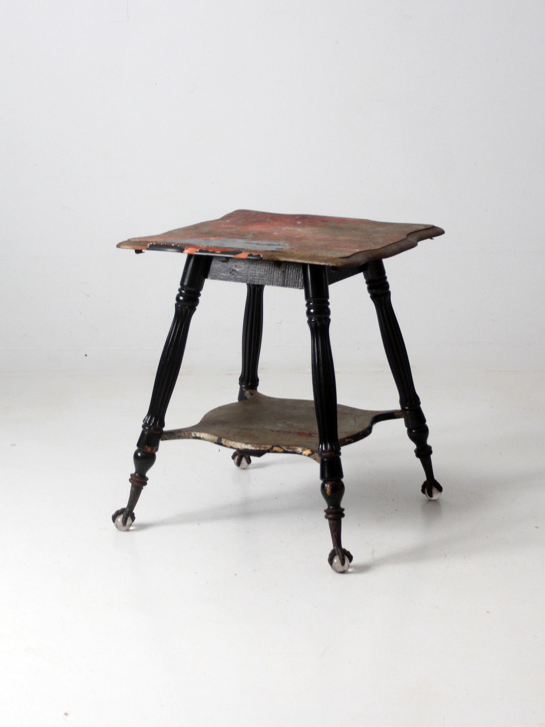 antique Victorian glass ball claw foot table