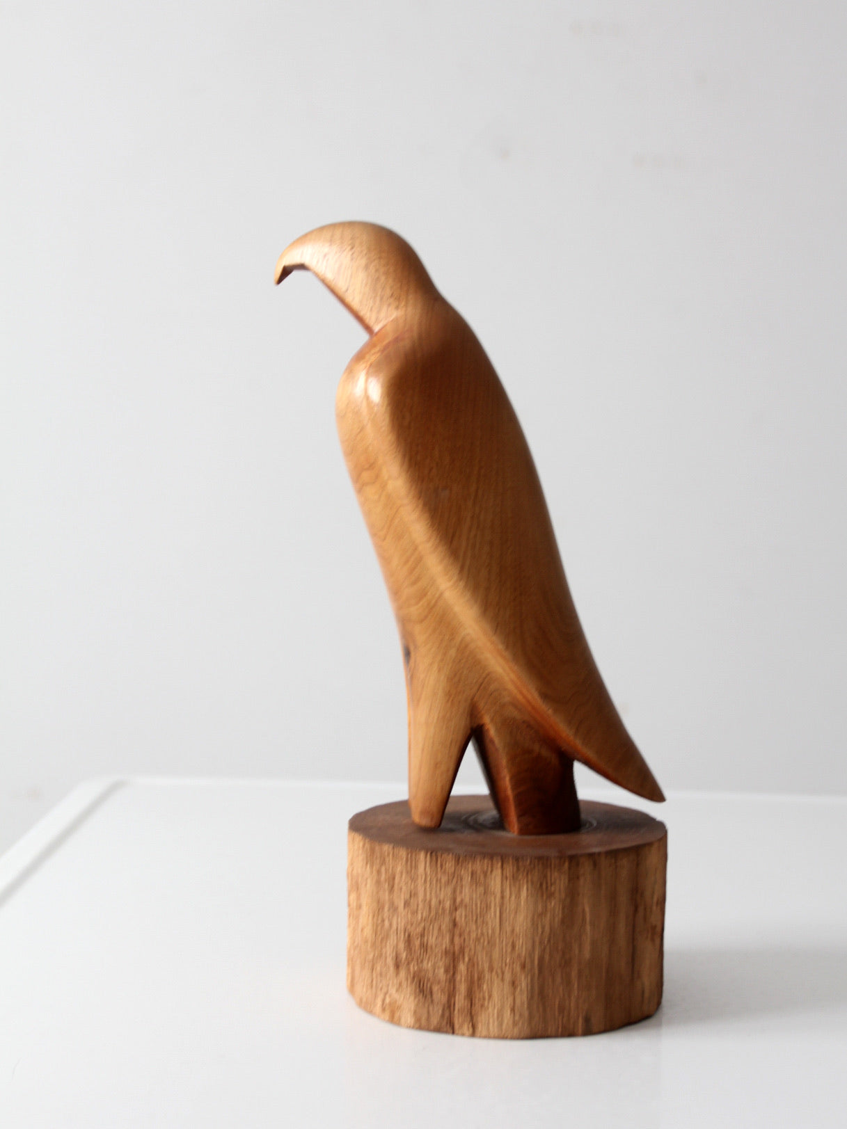 vintage hand-carved wood eagle sculpture ca 1978