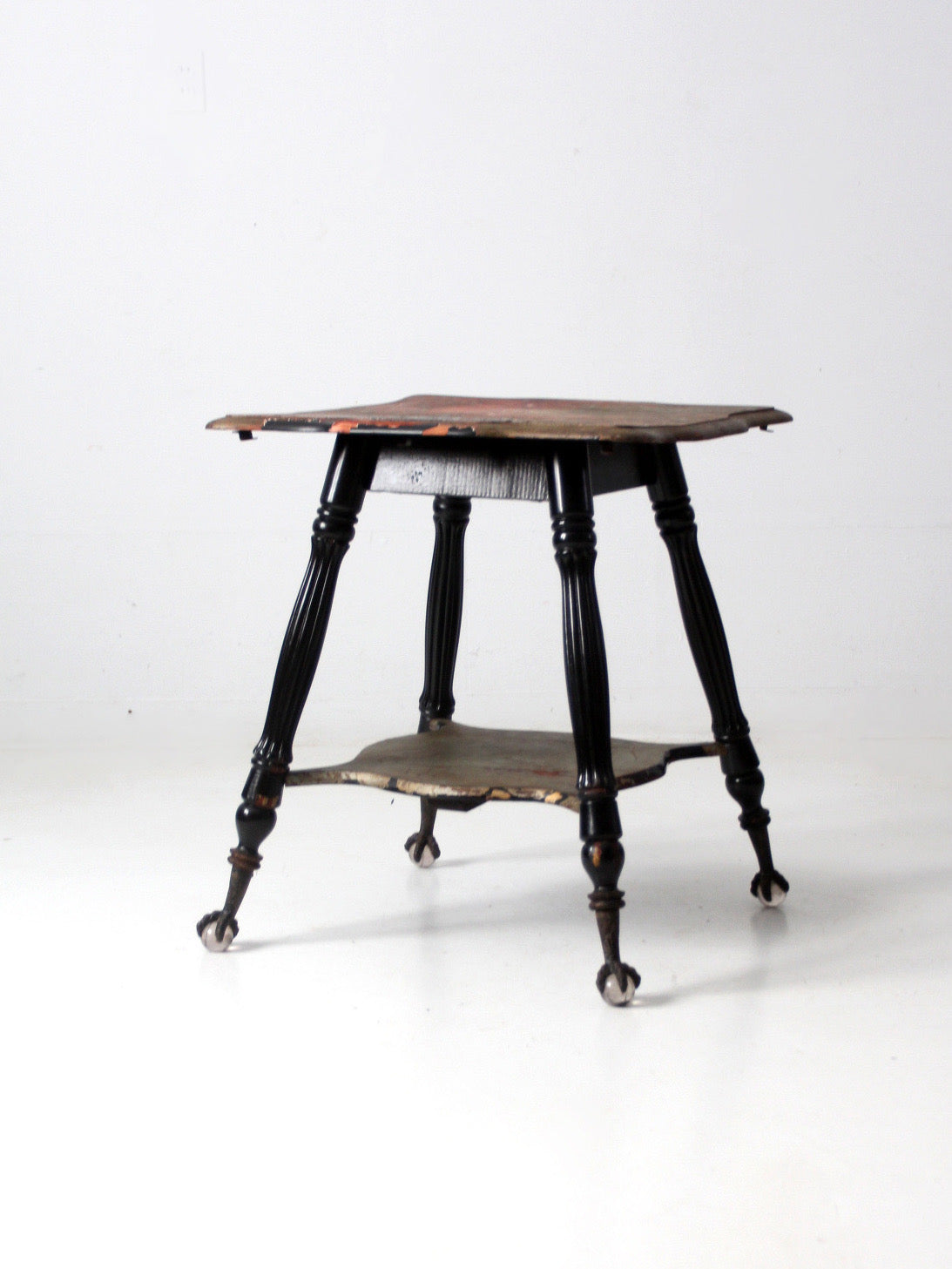 antique Victorian glass ball claw foot table