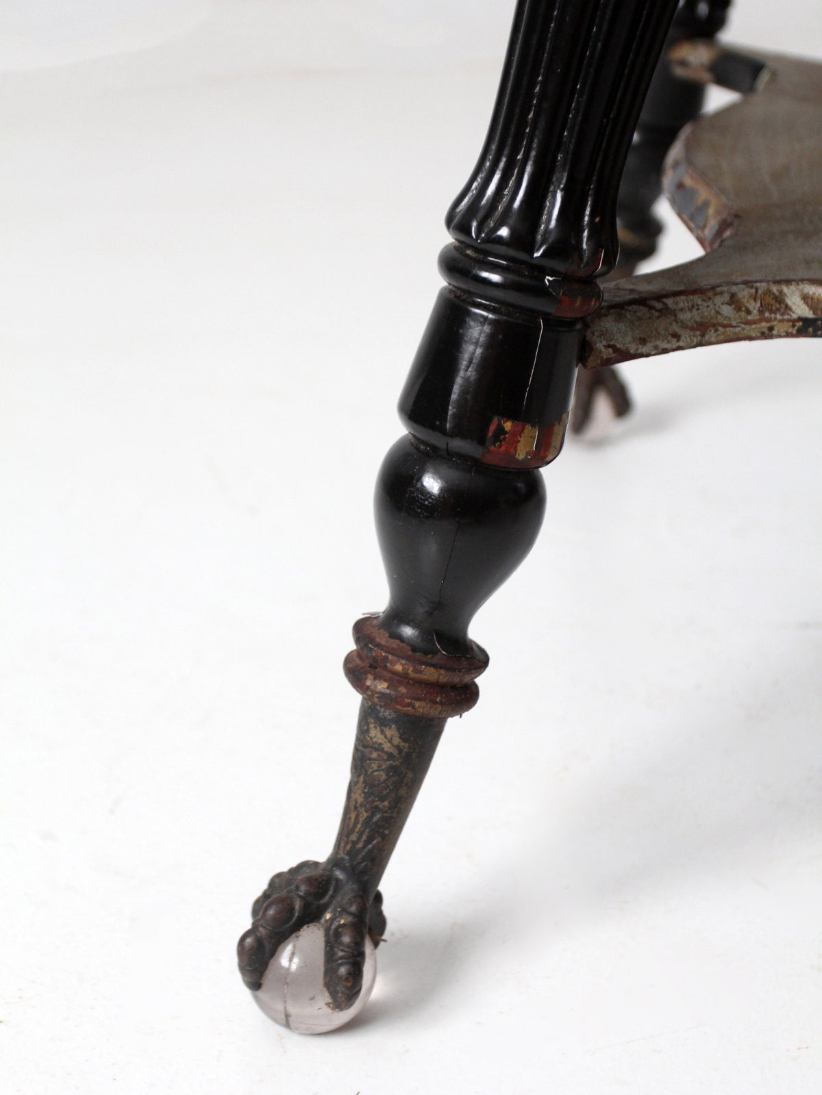 antique Victorian glass ball claw foot table