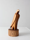 vintage hand-carved wood eagle sculpture ca 1978
