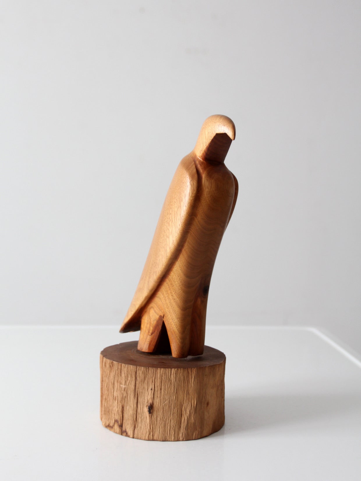vintage hand-carved wood eagle sculpture ca 1978
