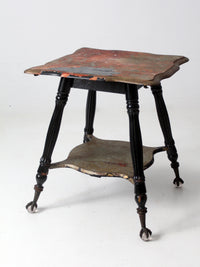 antique Victorian glass ball claw foot table