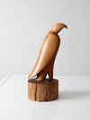 vintage hand-carved wood eagle sculpture ca 1978